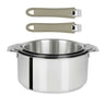 Lot 3 Casseroles Mutine avec 2 poignées taupe Mutine INCLUSES - CRISTEL