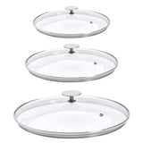 Lot 3 Couvercles en verre avec Pontet inox - DE BUYER