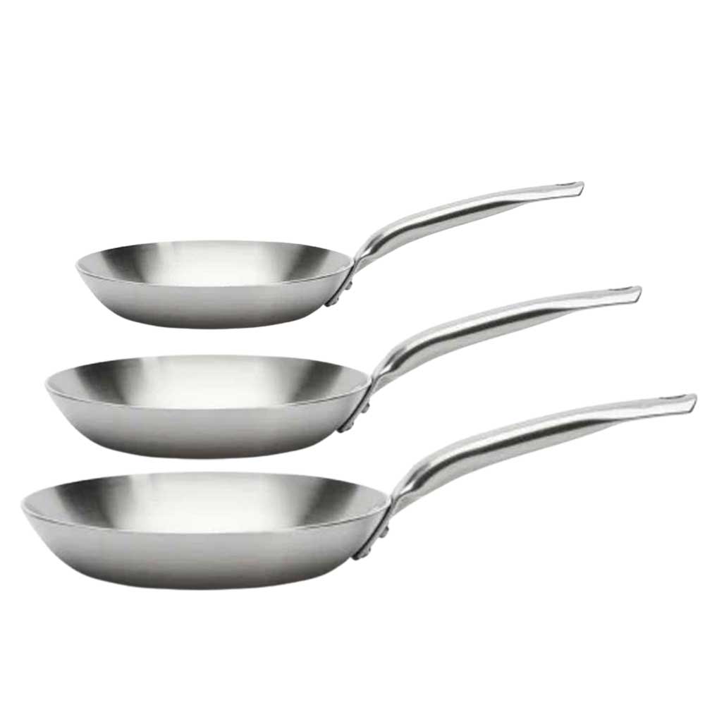 Lot de 3 Poêles Alchimy Inox - de BUYER