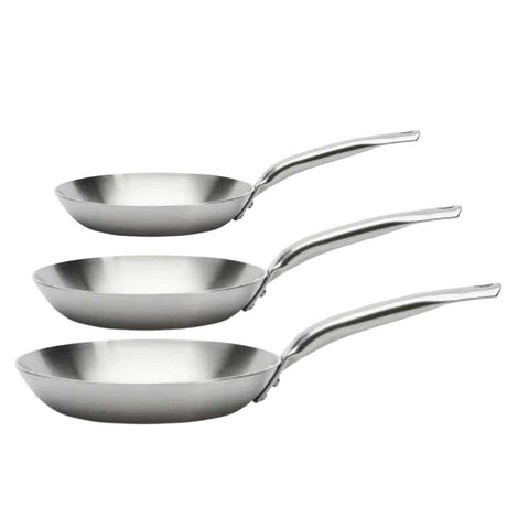 Lot de 3 Poêles Alchimy Inox - de BUYER