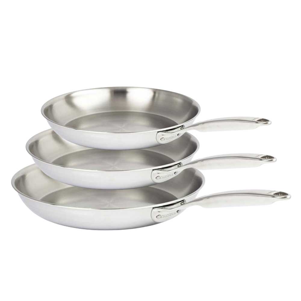 Lot de 3 poêles Inox Ultraply CASTEL'PRO - CRISTEL