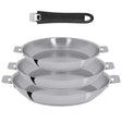 Lot de 3 Poêles inox Mutine poignée amovible OFFERTE - CRISTEL