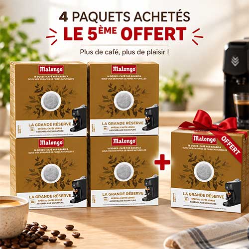 Lot 5 Dosettes de café Grande Réserve - Machine EOH - MALONGO en promotion
