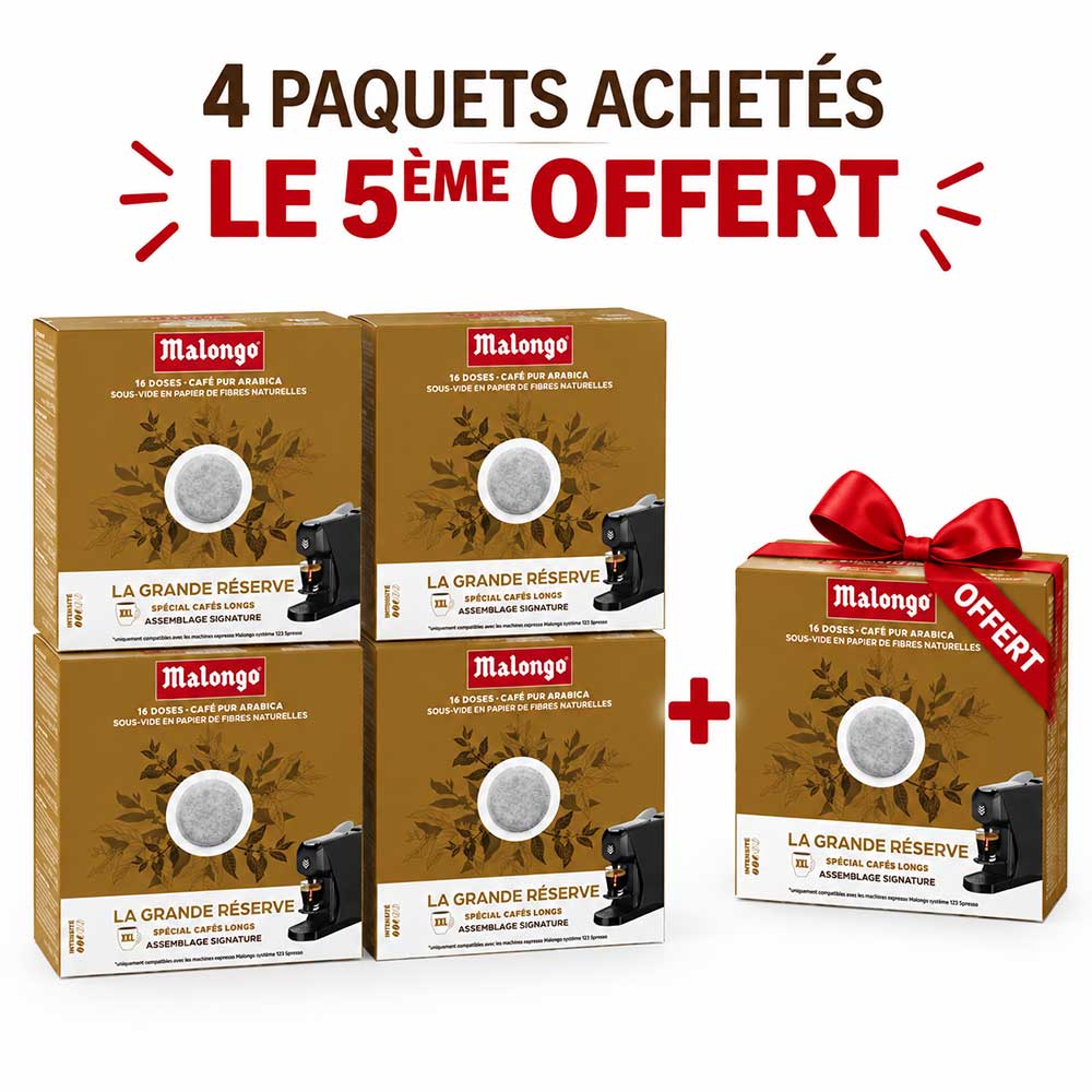 Lot 5 Dosettes de café Grande Réserve - Machine EOH - MALONGO