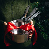 Lot 3 Casseroles Inox Brossé 1826 - CRISTEL cadeau cuisine