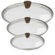 Lot de 3 couvercle en verre bombé bouton cuivré - CRISTEL
