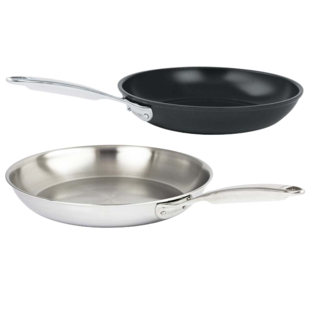 Lot de 2 Poêles inox et céramique CASTEL'PRO - CRISTEL