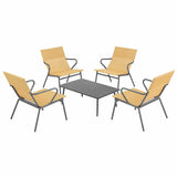 Ensemble table basse et 4 fauteuils Jaune Safran - LAFUMA
