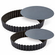 Lot 2 tourtières ronde cannelée antiadhérent diamètre 24 cm et 28 cm - GOBEL