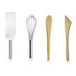 Lot de 4 ustensiles de cuisine inox et bois - CRISTEL TOURNABOIS