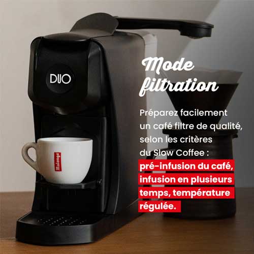 machine à café DUO expresso et filtre MALONGO pour dosette et café moulu