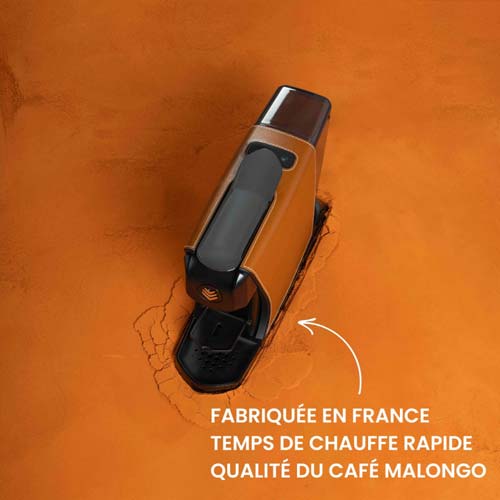 Machine à café EOH - Cuir Camel - MALONGO fabriqué en France