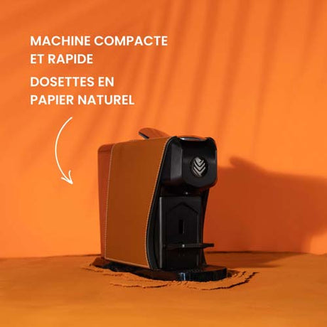Machine à café EOH - Cuir Camel - MALONGO café délicieux au quotidien