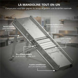Mandoline Inox Professionnelle avec Chariot 3 & 10 mm - Louis Tellier pas cher