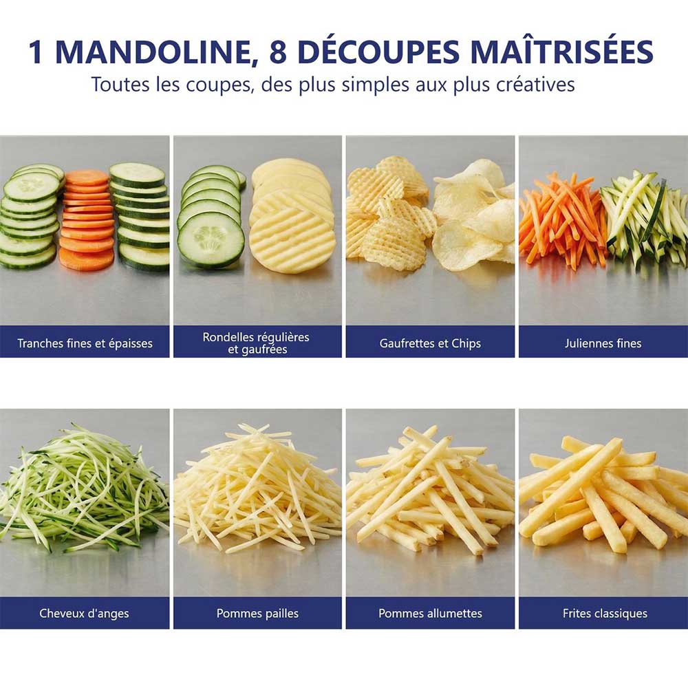 Mandoline Inox Professionnelle avec Chariot 3 & 10 mm - Louis Tellier en promotion