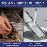 Mandoline Inox Professionnelle avec Chariot 3 & 10 mm - Louis Tellier facile d'entretien