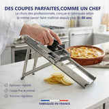 Mandoline Inox Professionnelle avec Chariot 3 & 10 mm - Louis Tellier garantie 2 ans