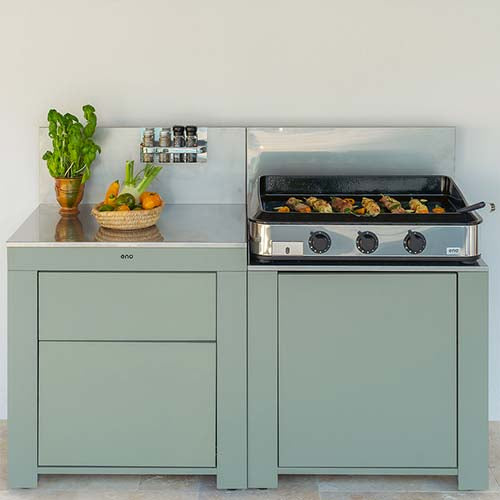 Cuisine Essential 2 Modules Vert Sauge - ENO terrasse jardin été