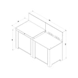 Cuisine Essential 2 Modules Vert Sauge - ENO plan dimensions