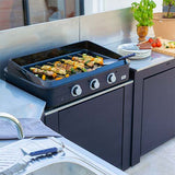 Meuble MODULO pour plancha bleu navy - ENO parfait pour une cuisine extérieure