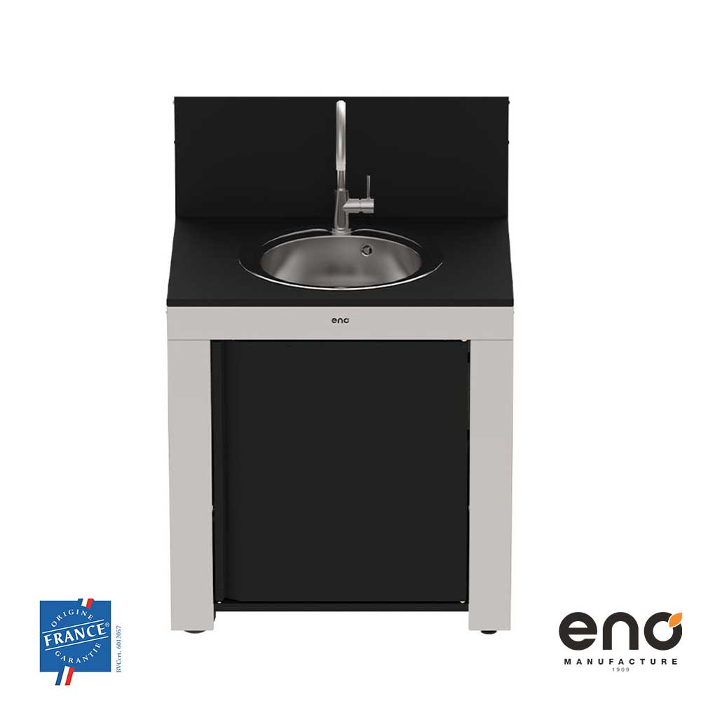 Module Évier 80 cm Noir Inox - ENO