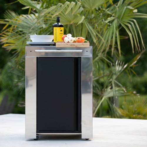 Meuble desserte FELIX noir inox - ENO cuisine extérieure plan de travail