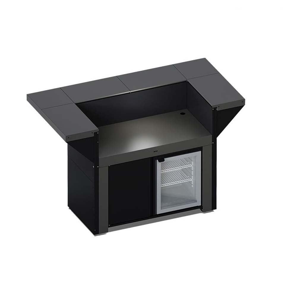 Meuble FELIX ILOT 120 cm Gris Cargo Comptoir et frigo - ENO