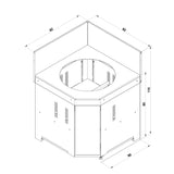 Meuble module d'Angle pour Kamado M et L  - ENO dimensions