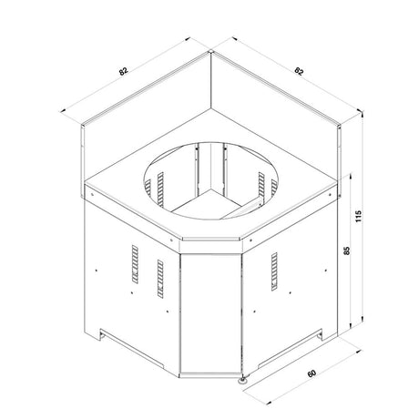 Meuble module d'Angle pour Kamado M et L  - ENO dimensions