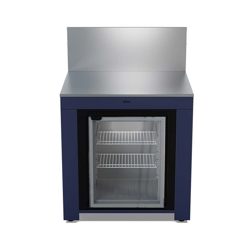 Meuble Frigo Extérieur 75L Bleu Navy - ENO MODULO pour cuisine extérieure