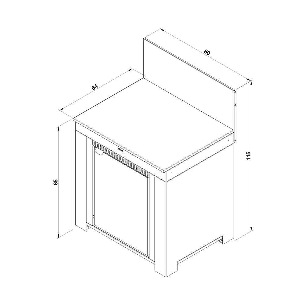 Meuble Frigo Extérieur 75L - ENO dimensions