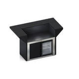 Meuble FELIX ILOT 120 cm Noir et inox Comptoir et frigo - ENO