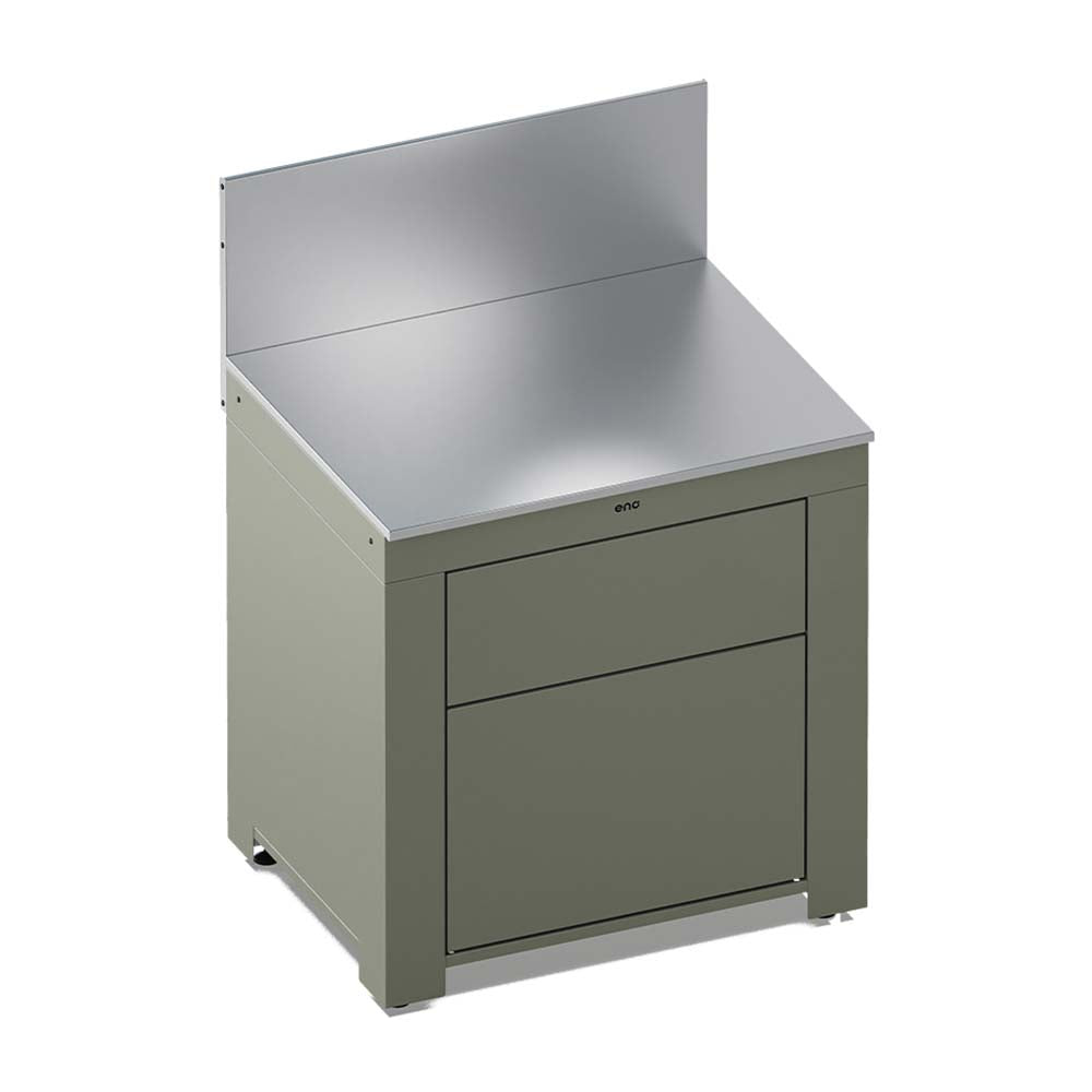 Module Plan de Travail 80 cm avec Tiroir Vert Sauge - ENO