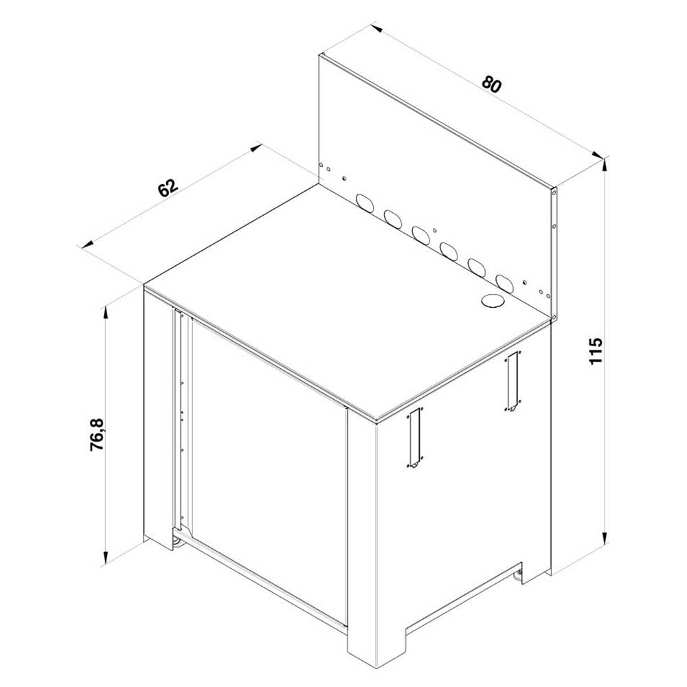 Module Plancha Surbaissé 80 cm Gris Cargo - ENO