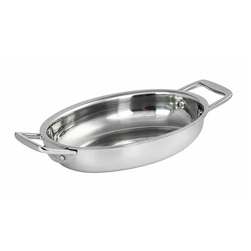 Mini plat ovale inox 15 cm sans couvercle CASTEL'PRO - CRISTEL