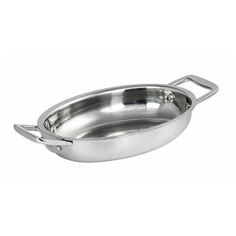 Mini plat ovale inox 15 cm sans couvercle CASTEL'PRO - CRISTEL