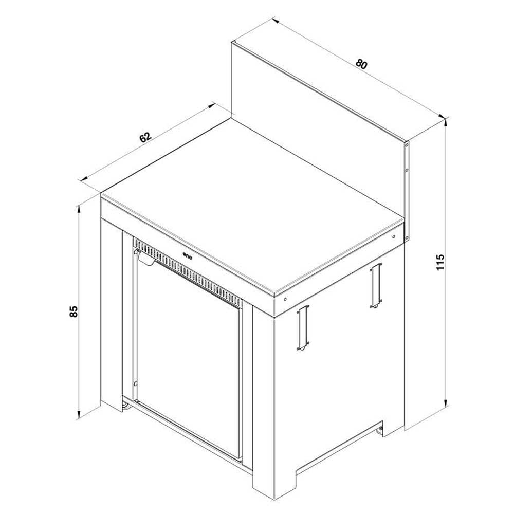 Module Frigo 75L Noir et Inox - ENO