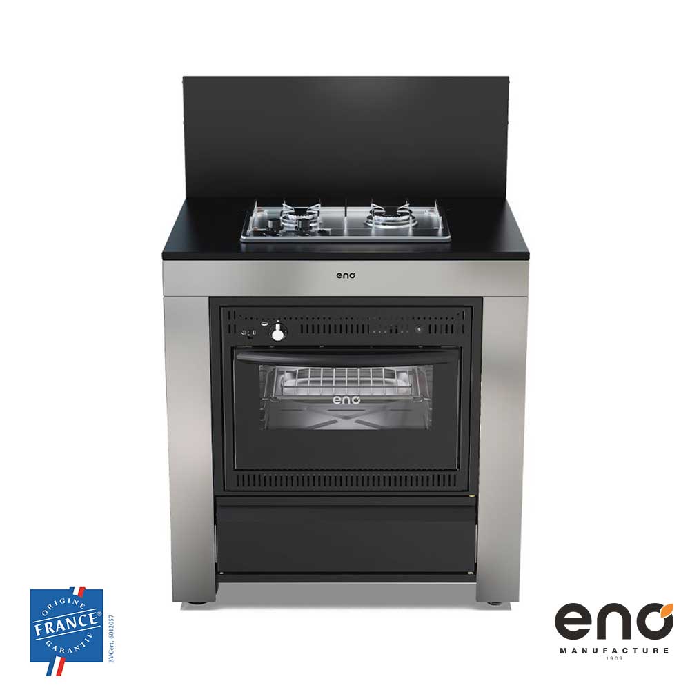 Meuble de Cuisson + Four Noir Inox - ENO