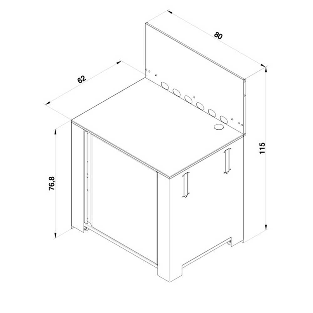 Module Plancha Surbaissé 80 cm Noir Inox - ENO