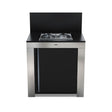 Module Table MASTER Encastrée 80 cm Noir et Inox - ENO avec découpe intégrée pour une table de cuisson, crédence haute et porte de rangement.