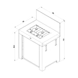 Module Table MASTER Encastrée 80 cm Gris Cargo - ENO pas cher