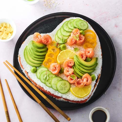 Sushi coeur avec Moule coeur Flexipan - DEMARLE