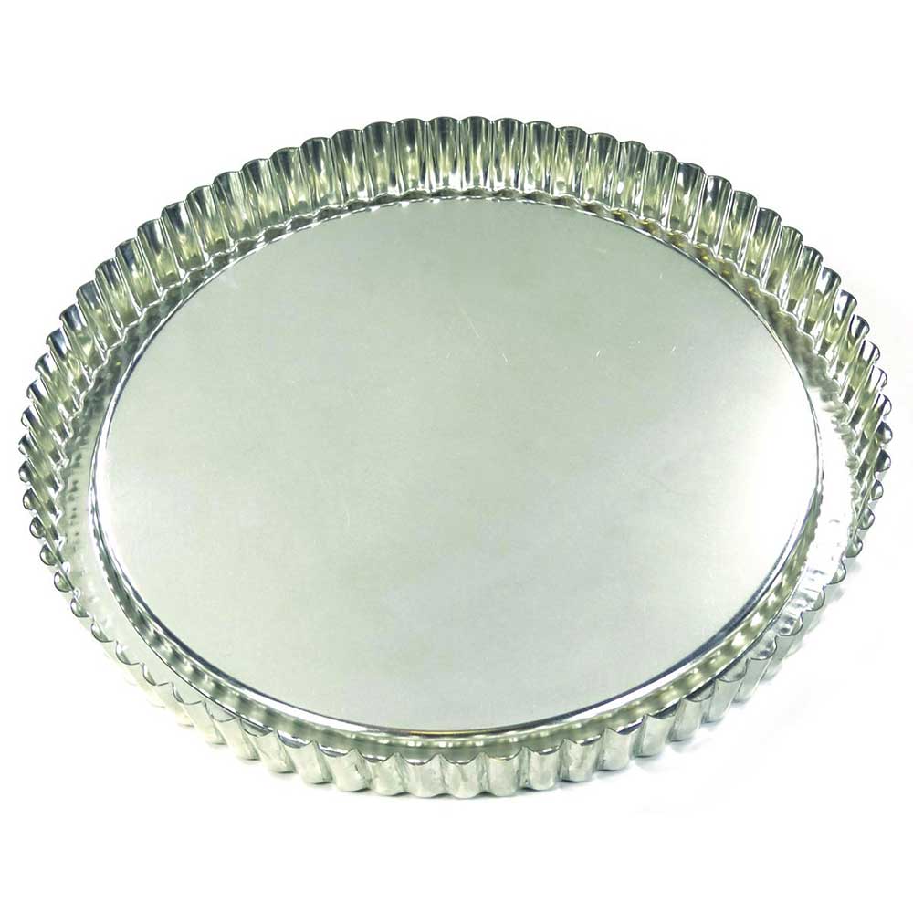 Moule à Tarte renversée cannelé en fer blanc 28 cm - GOBEL