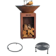 Pack Découverte Brasero Auvergnat rond CORTEN - GRILL CHIC