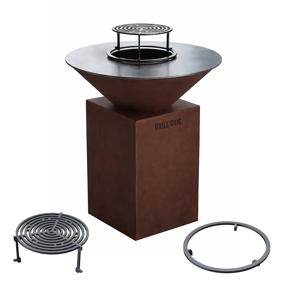 Pack Découverte Brasero Cévenol Rond CORTEN - GRILL CHIC