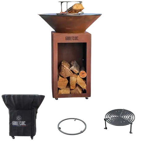 Pack Printemps Brasero Auvergnat Rond CORTEN - GRILL CHIC