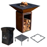 Pack Printemps Brasero Cévenol Carré BOIS CORTEN 74 x 90 cm - GRILL CHIC
