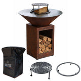 Pack Printemps Brasero Cévenol Rond BOIS CORTEN 74 x 90 cm - GRILL CHIC