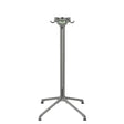 Pied de table central HORIZON hauteur haute en acier titane, sans plateau.
