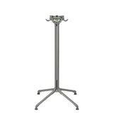 Pied de table central HORIZON hauteur haute en acier titane, sans plateau.